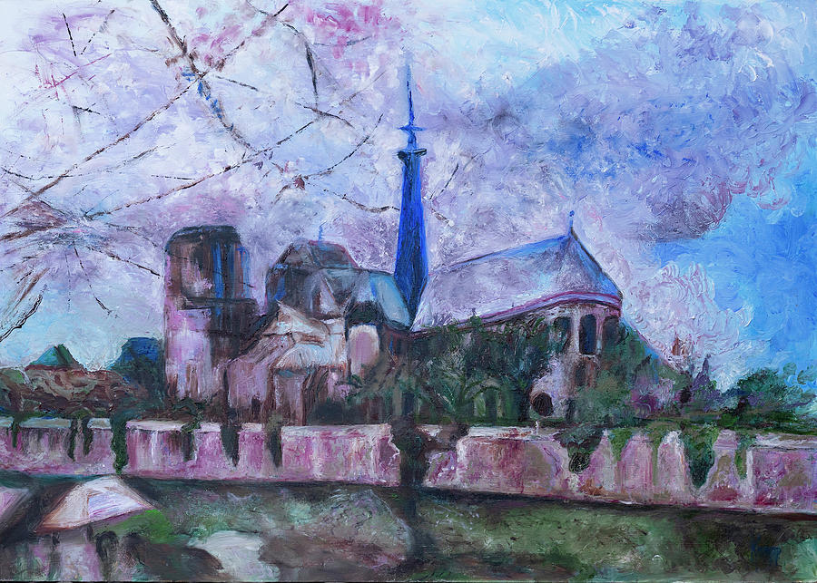 Notre Dame- Withstanding The Test of  Time Painting by Kathy Knopp