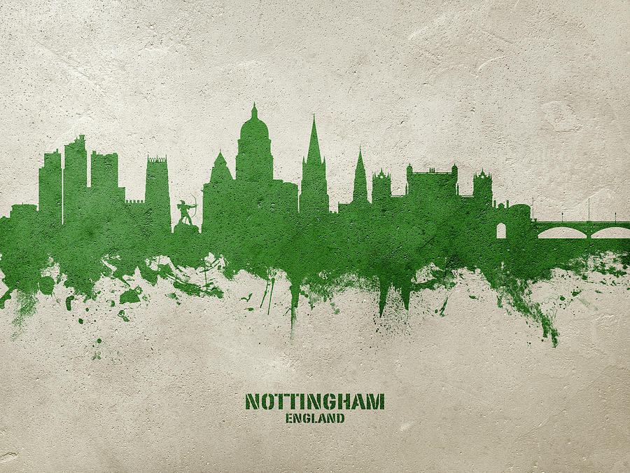 Nottingham England Skyline #53 Digital Art by Michael Tompsett