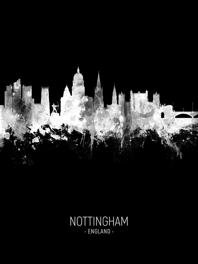 Nottingham England Skyline #93 Digital Art by Michael Tompsett