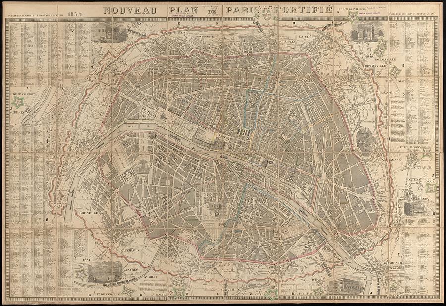 Nouveau Plan De Paris Fortifie - Norman B. Leventhal Map Center ...