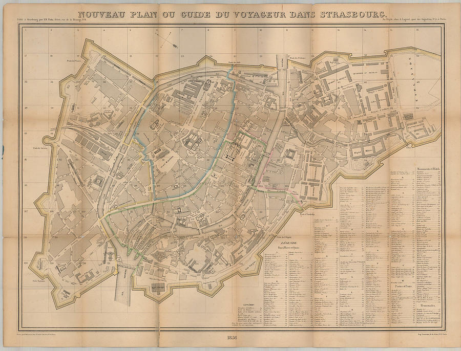 Nouveau Plan ou Guide Du Voyageur Dans Strasbourg Paris Painting by ...