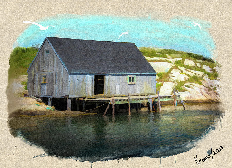 Nova Scotia Fishing Shack Digital Art by Ken Morris