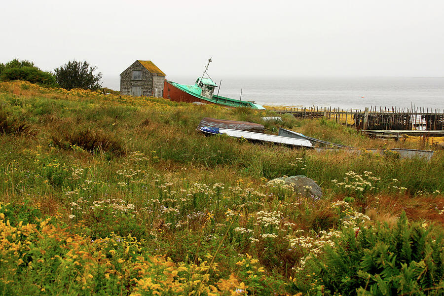 Nova Scotia fishing village at fall Photograph by Tatiana Travelways
