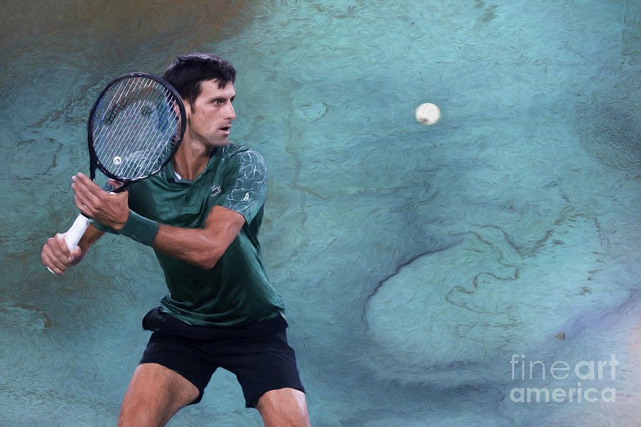 Novak Djokovic Painted Mixed Media by Ed Taylor