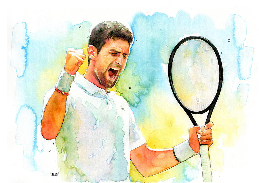 Novak Djokovic Painting by Wachira Kacharat