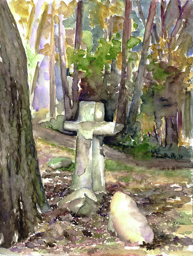 November At The Butter Cross Painting by Barbara Pommerenke