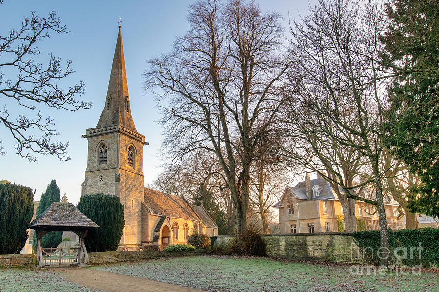 November Frost Lower Slaughter Church Photograph by Tim Gainey