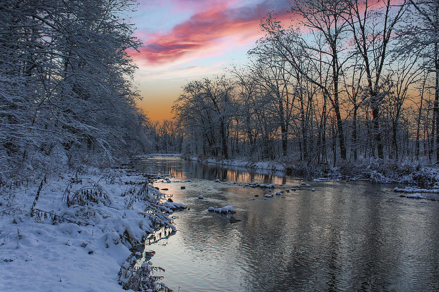 Sunset Photograph - November Snow by Michael Griffiths