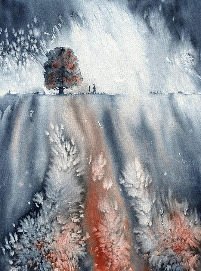 November walk Painting by Karen Kaspar