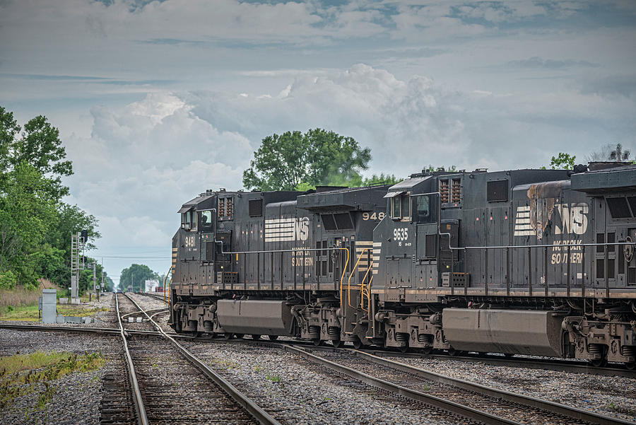 NS 223 eastbound at Centralia Illinois Photograph by Jim Pearson