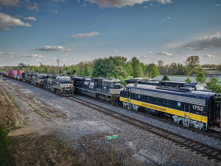 NS 224 WB meets NS 167 EB at East Junction Princeton Indiana Photograph by Jim Pearson