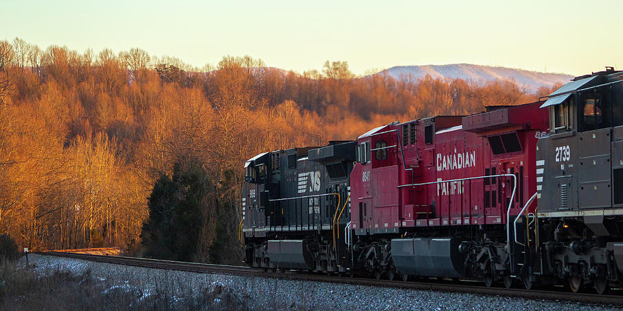 NS 9169 and Holston Mountain and Sunset Photograph by Greg Booher