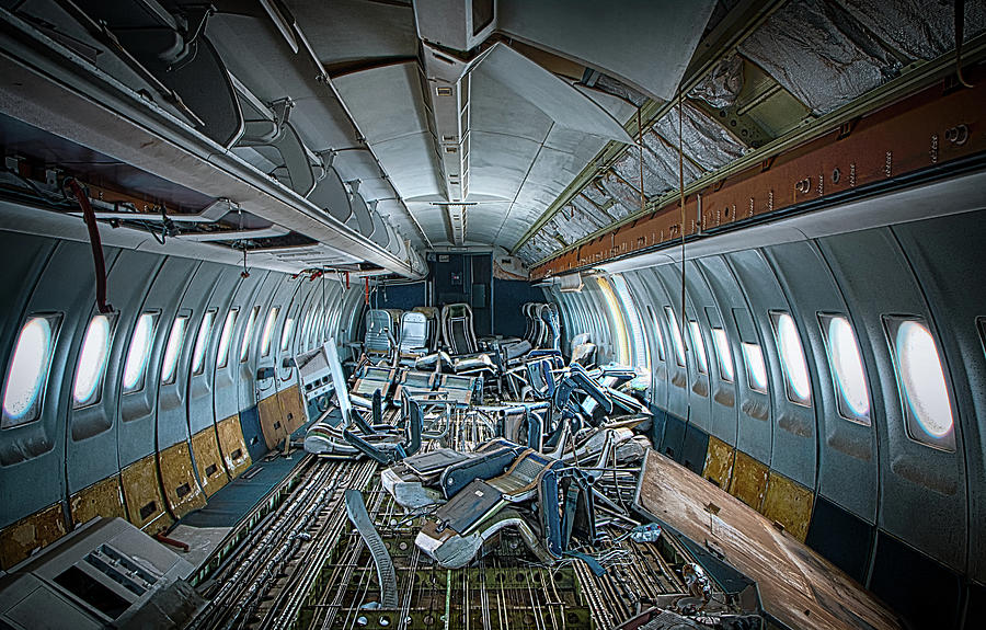 Inside Of An Old Airplane From Years Ago Photograph