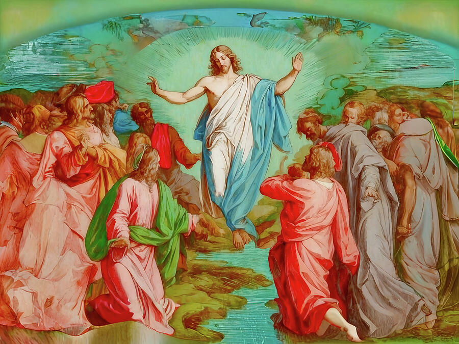 Jesus Christ Digital Art - NT Acts first -- The Ascension of Jesus by Josef Johann Michel