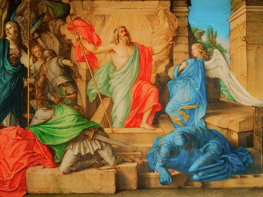 Religion Digital Art - NT Gospel fiftyeight -- The Resurrection of Jesus by Josef Johann Michel