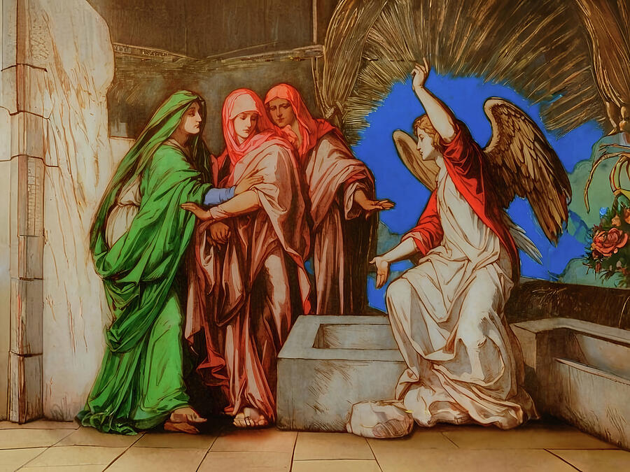 Religion Digital Art - NT Gospel fiftynine -- The Empty Tomb by Josef Johann Michel