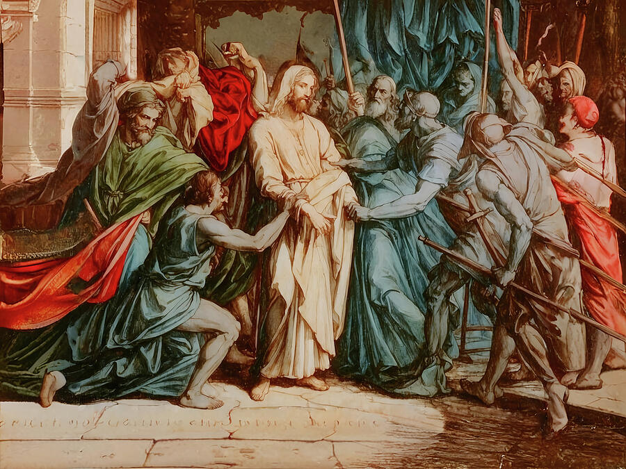 Jesus Christ Digital Art - NT Gospel fortynine -- Arrest of Jesus by Josef Johann Michel