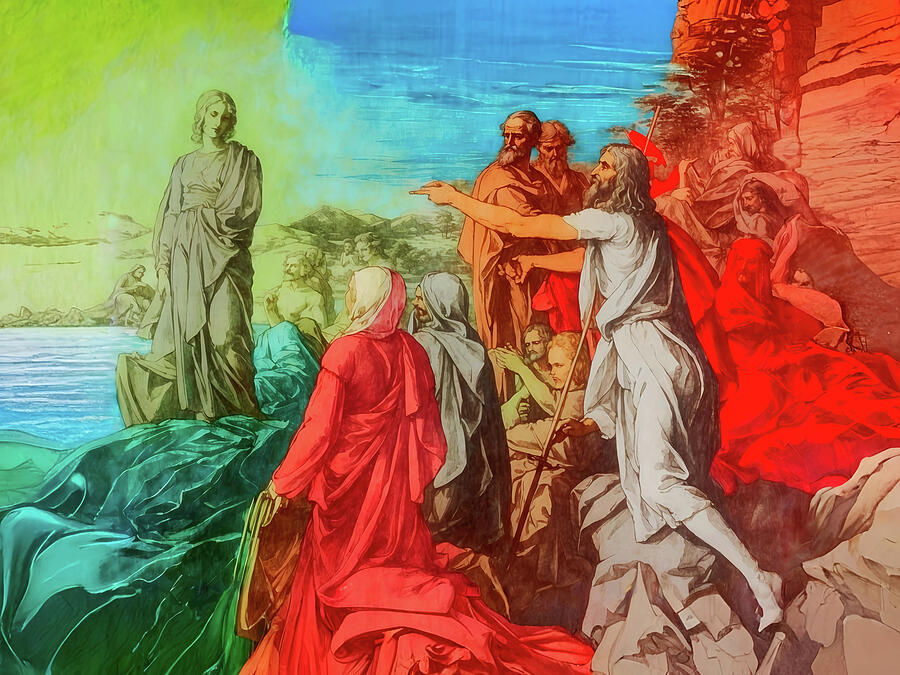 Religion Digital Art - NT Gospel seventeen -- Witness of John the Baptist by Josef Johann Michel