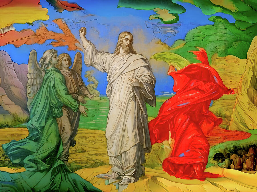 Religion Digital Art - NT Gospel sixteen -- Angels Attend to Jesus by Josef Johann Michel