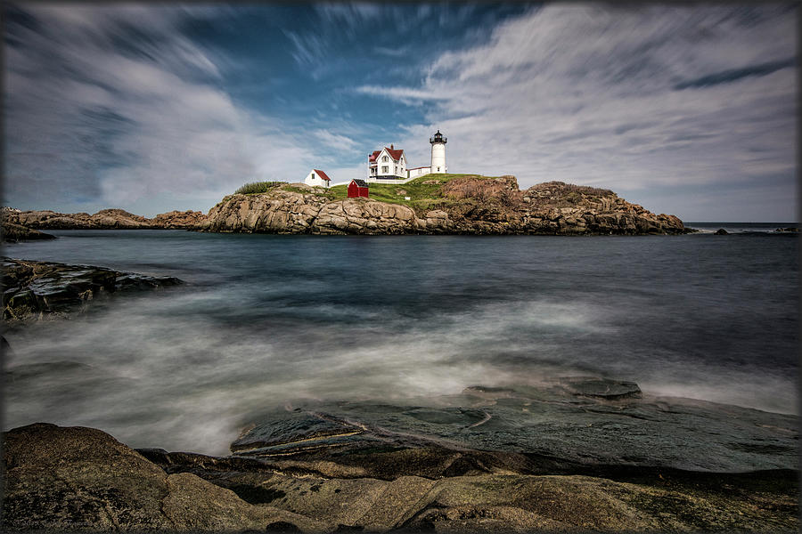 Nubble Lighthouse Photograph by Erika Fawcett
