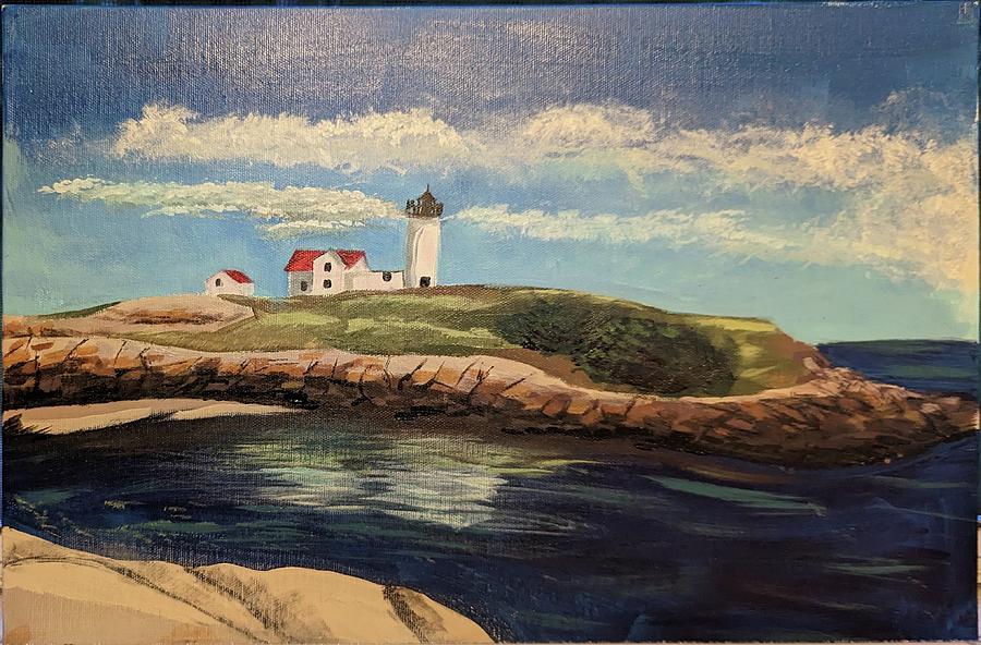 Nubble Lighthouse Painting By Lindsay Spates - Fine Art America