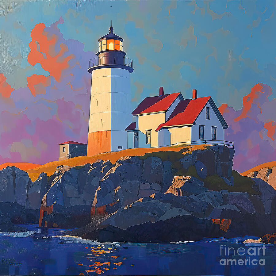 Nubble Lighthouse Maine Digital Art by Elisabeth Lucas - Fine Art America