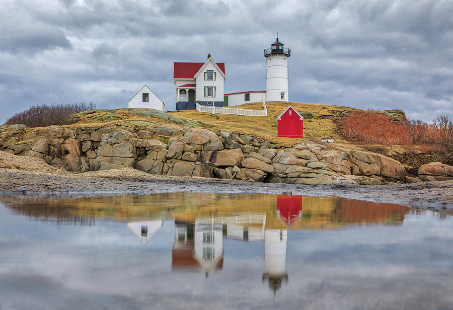 Nubble Lighthouse Reflection Photograph by Juergen Roth