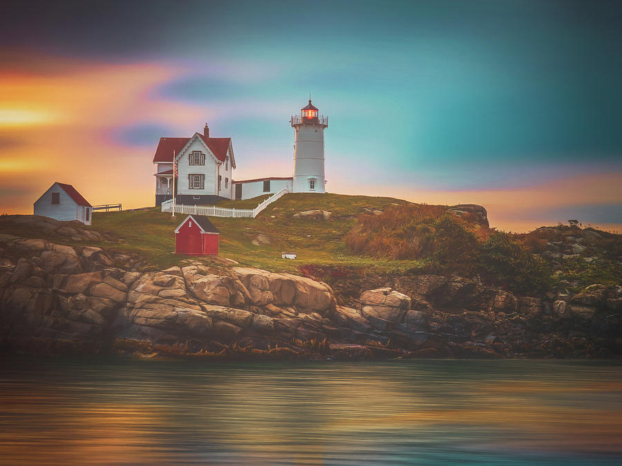 Nubble Lighthouse Sunrise Photograph by Dan Sproul