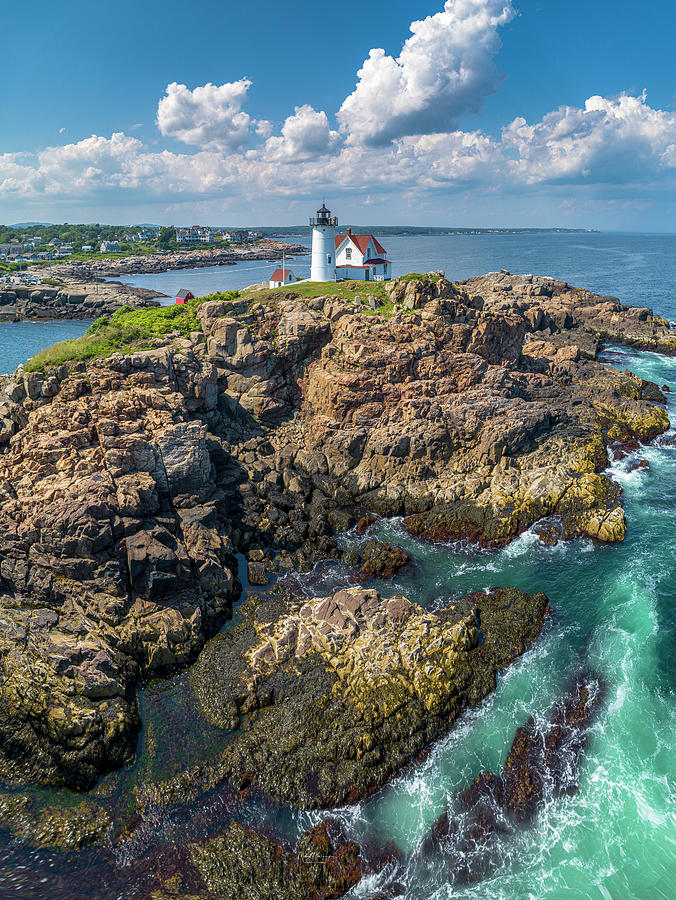 Nubble Lighthouse  Photograph by Veterans Aerial Media LLC