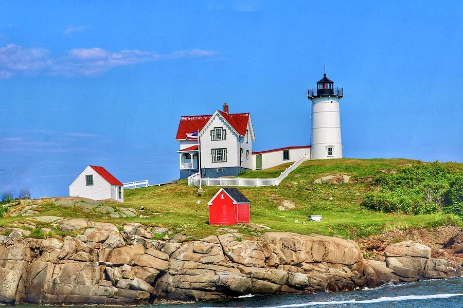 Nubble Lighthouse, York ME Photograph by Dave Leonard Nubble Lighthouse, York ME Photograph by Dave Leonard