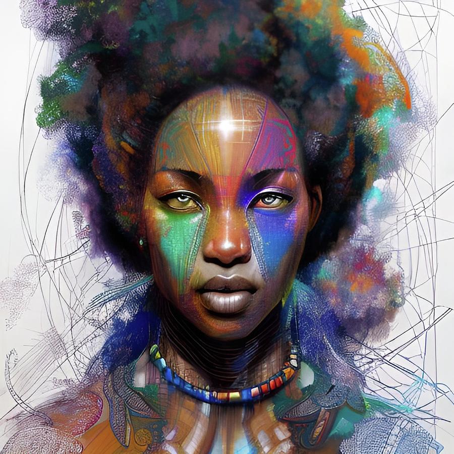 Nubian Queen Beautiful African Woman Art Digital Art by Artsyhands ...