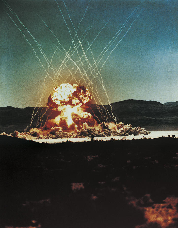 Nuclear Bomb Test, Nevada, April 1955 Photograph by Digital Vision.