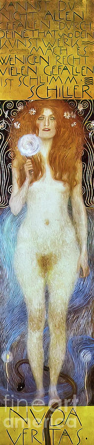 Nuda Veritas by Gustav Klimt 1899 Painting by Gustav Klimt
