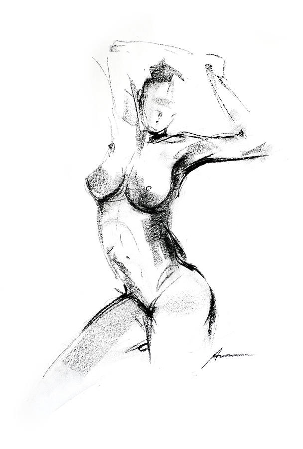 Nude 016 Drawing by Ani Gallery