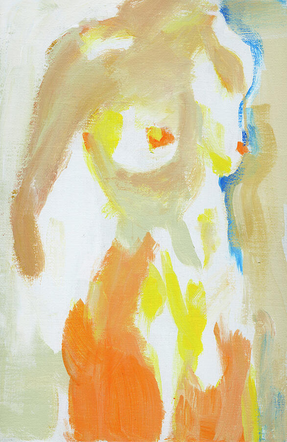 Nude Abstract Torso Painting by Colleen Ross