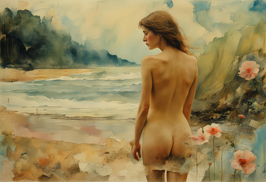Abstract Painting - Nude at the Beach No.4 by My Head Cinema