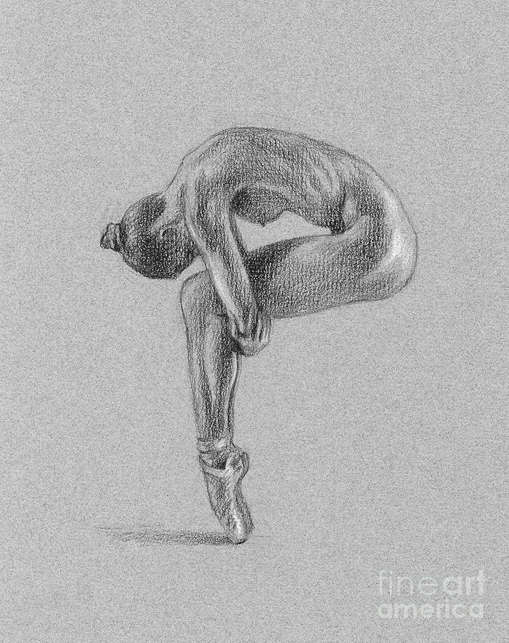 Nude Ballerina Drawing by Anatol Woolf