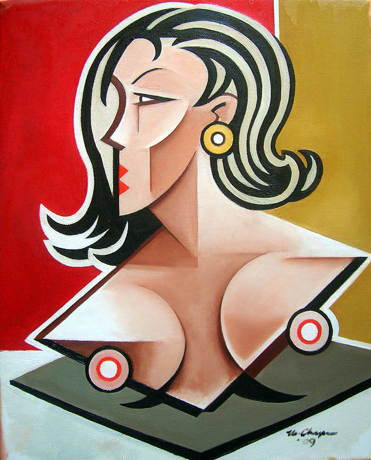 Nude Bust Female Painting by Martel Chapman