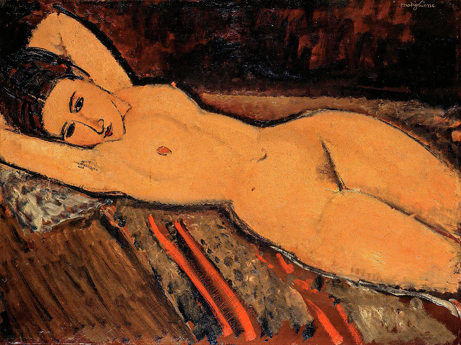 Intimacy Painting - Nude female by Amedeo Modigliani