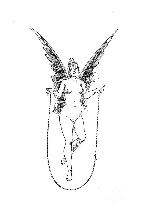 Nude Female Angel  Drawing by Historic illustrations