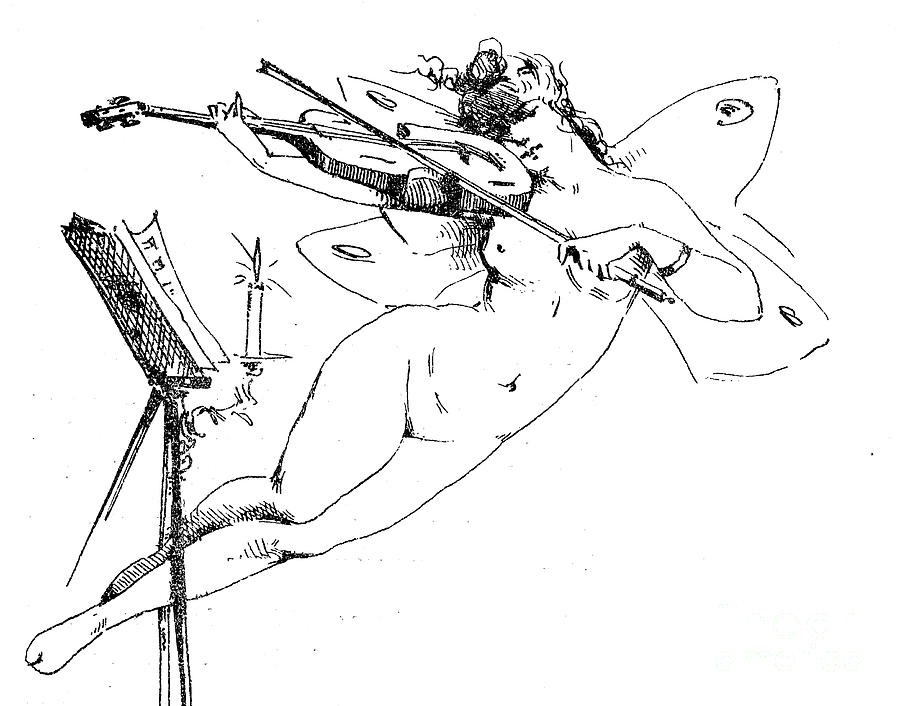 Nude Female Angel Z1 Drawing by Historic illustrations