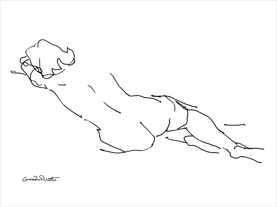 Female Drawing - Nude Female Drawings 9 by Gordon Punt