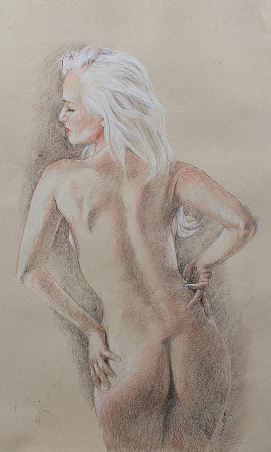 Nude Figure Drawing by David Hardesty