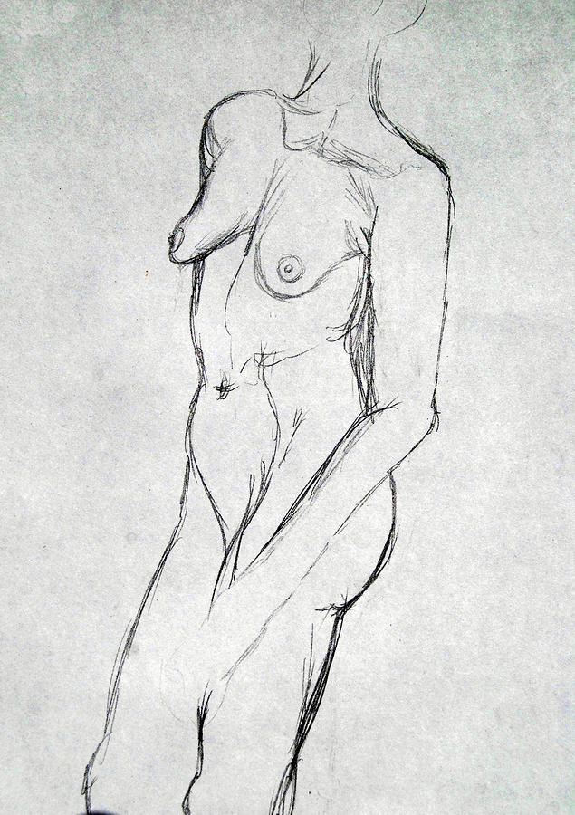 Nude Gestural Drawing by Angela Murray