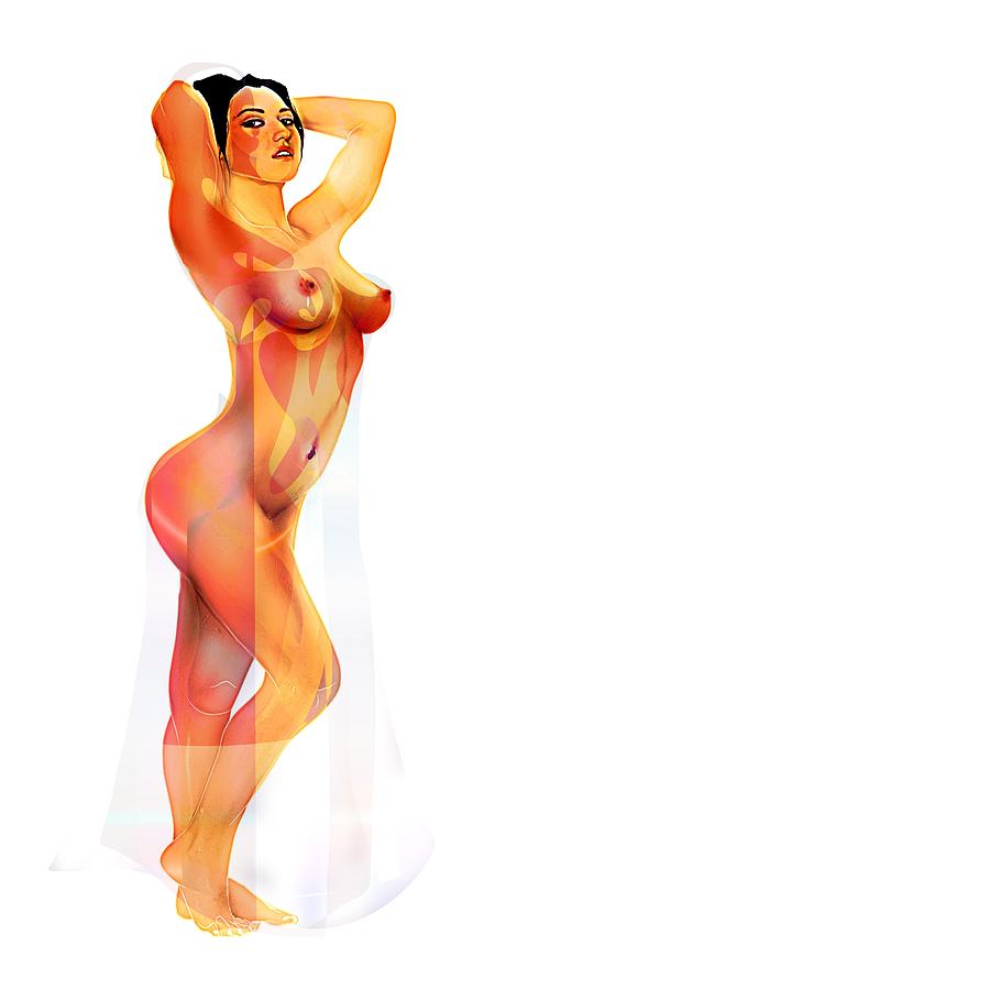 Nude Girl. Digital Artwork. 2019. Digital Art by Grant Wilson