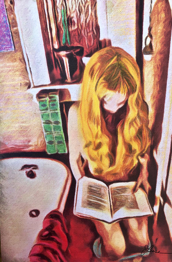 Nude Girl Reading Painting