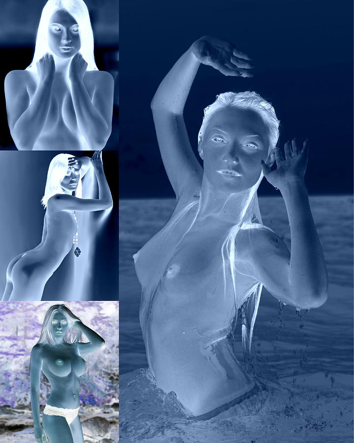 Nude Girls Collage II Invert X Ray Look Photograph by Nepsha