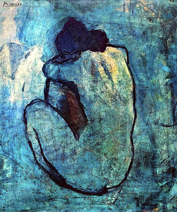 Nude In Blue Painting By Jon Baran Pixels