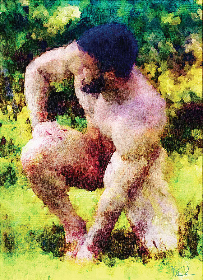 Nude In Forest Glade Painting