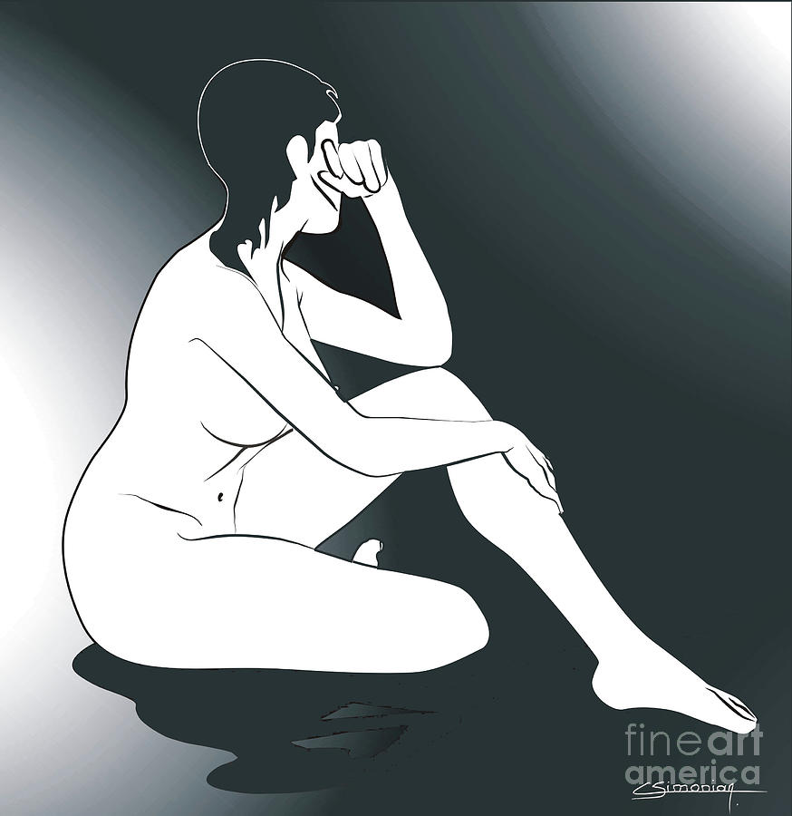 Nude in light Digital Art by Christian Simonian